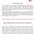 National Code Sample Public Declaration of Intent