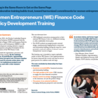 Case Study: WE Finance Code Policy Development Training